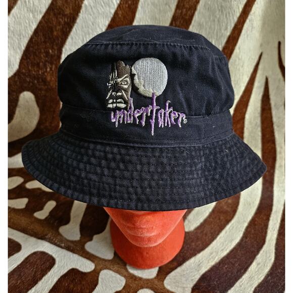 Vintage 1998 WWE The Undertaker Black Bucket Hat - Picture 1 of 9
